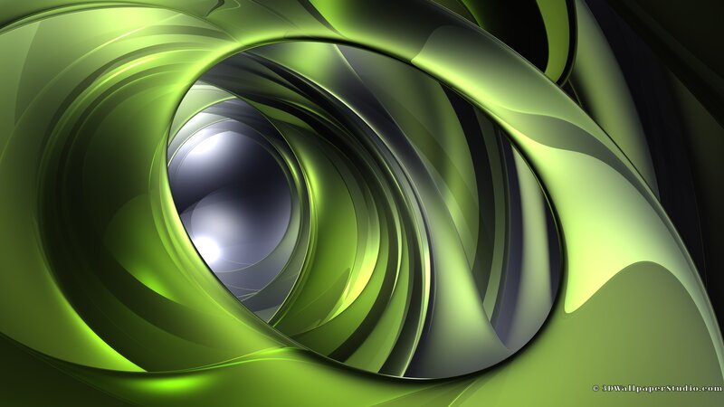 Green abstract spiral tunnel