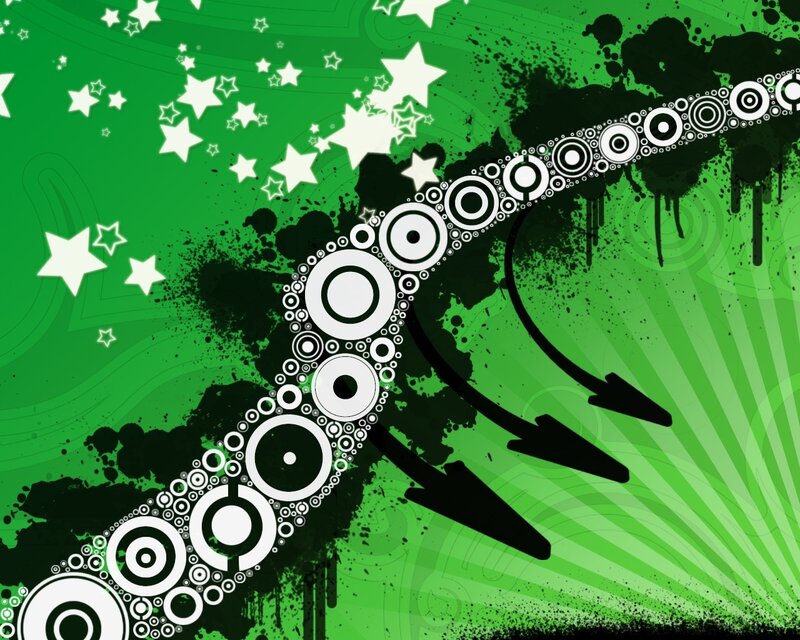 green abstract star design