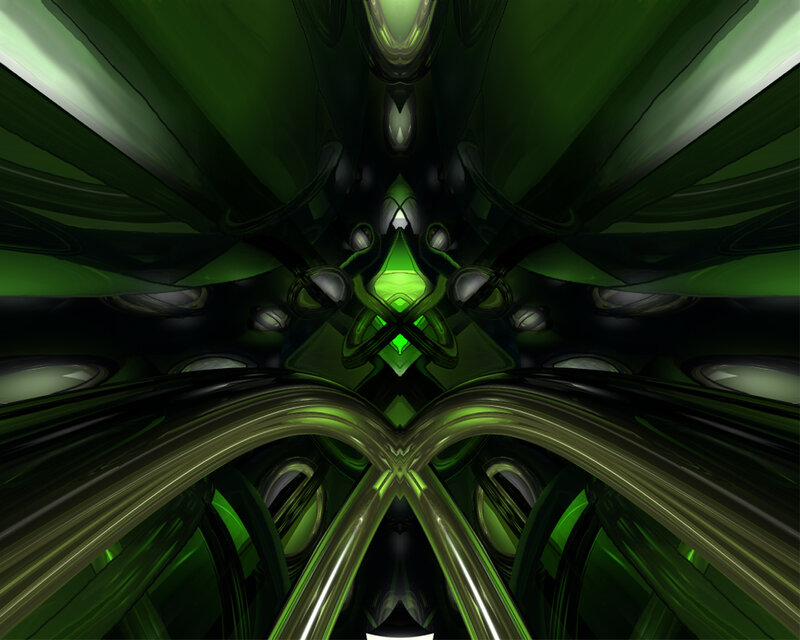 Green Abstract Structure — Dark