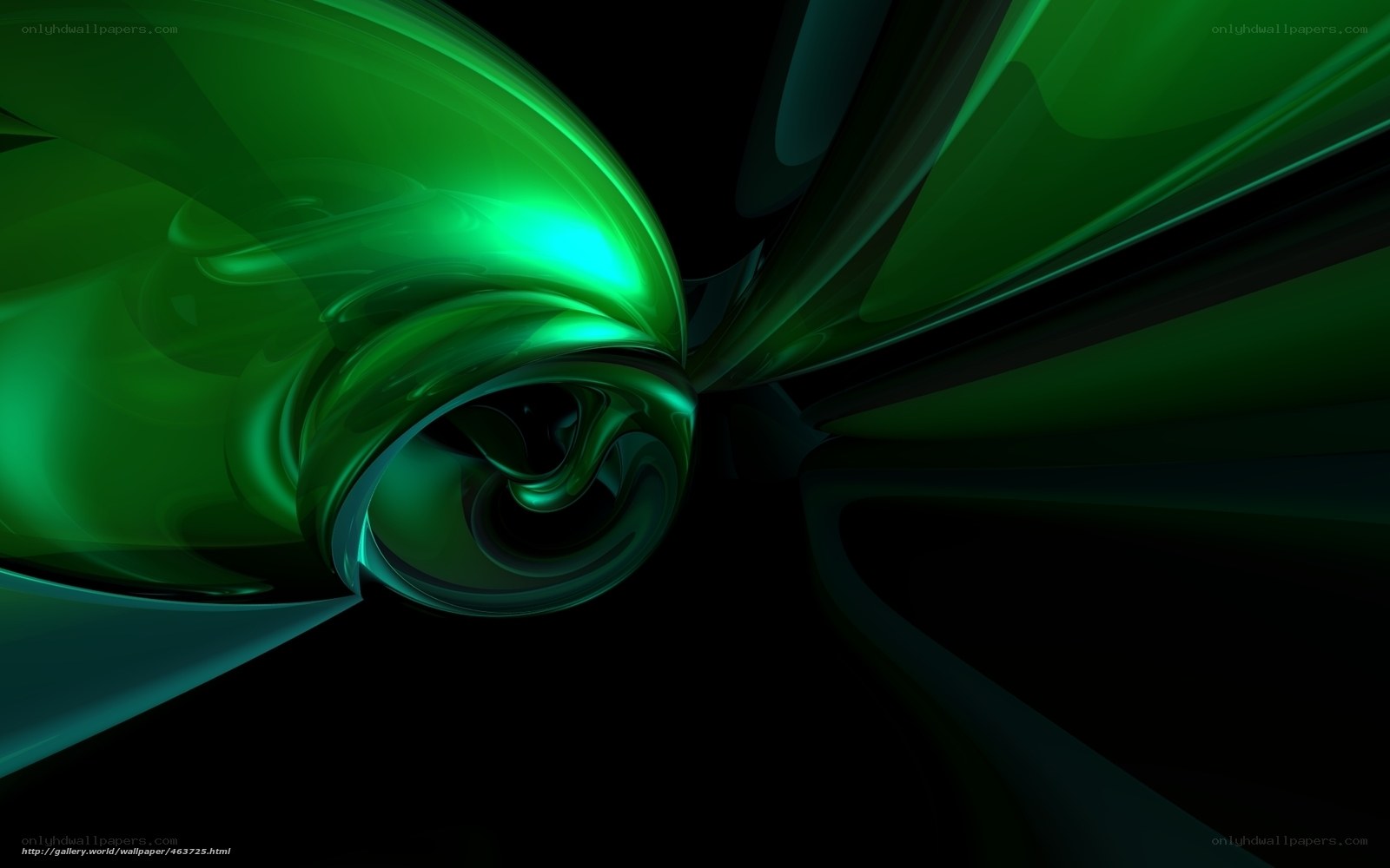 green abstract swirl