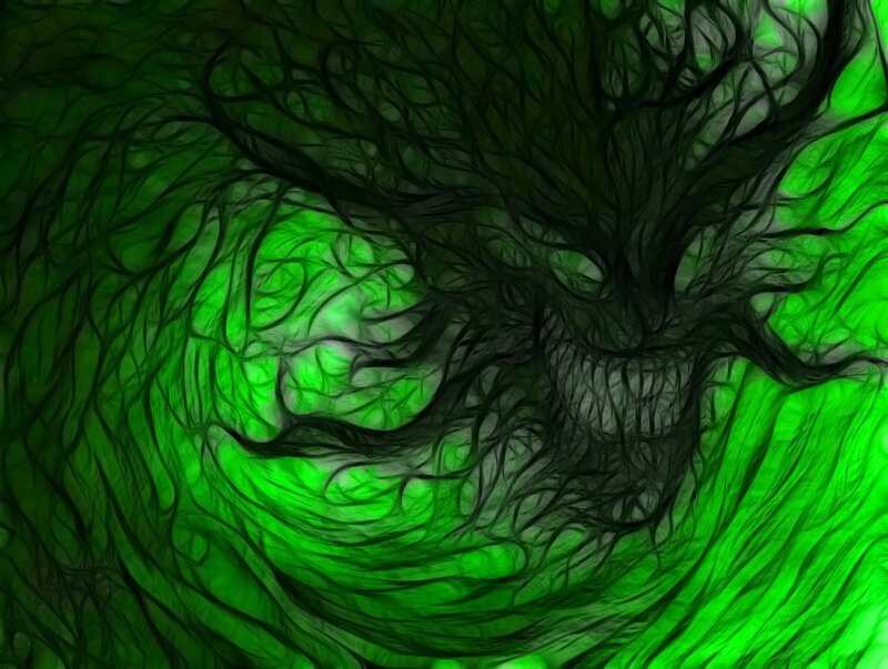 green abstract swirl