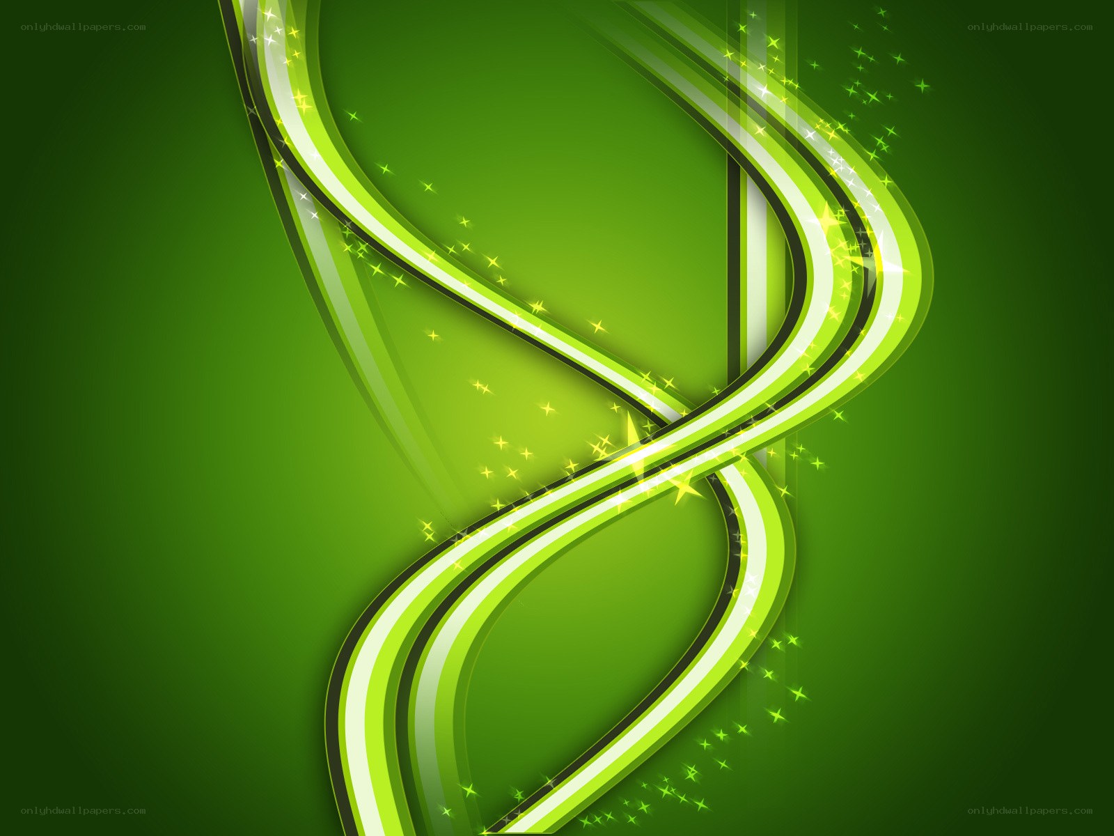 green abstract swirl design