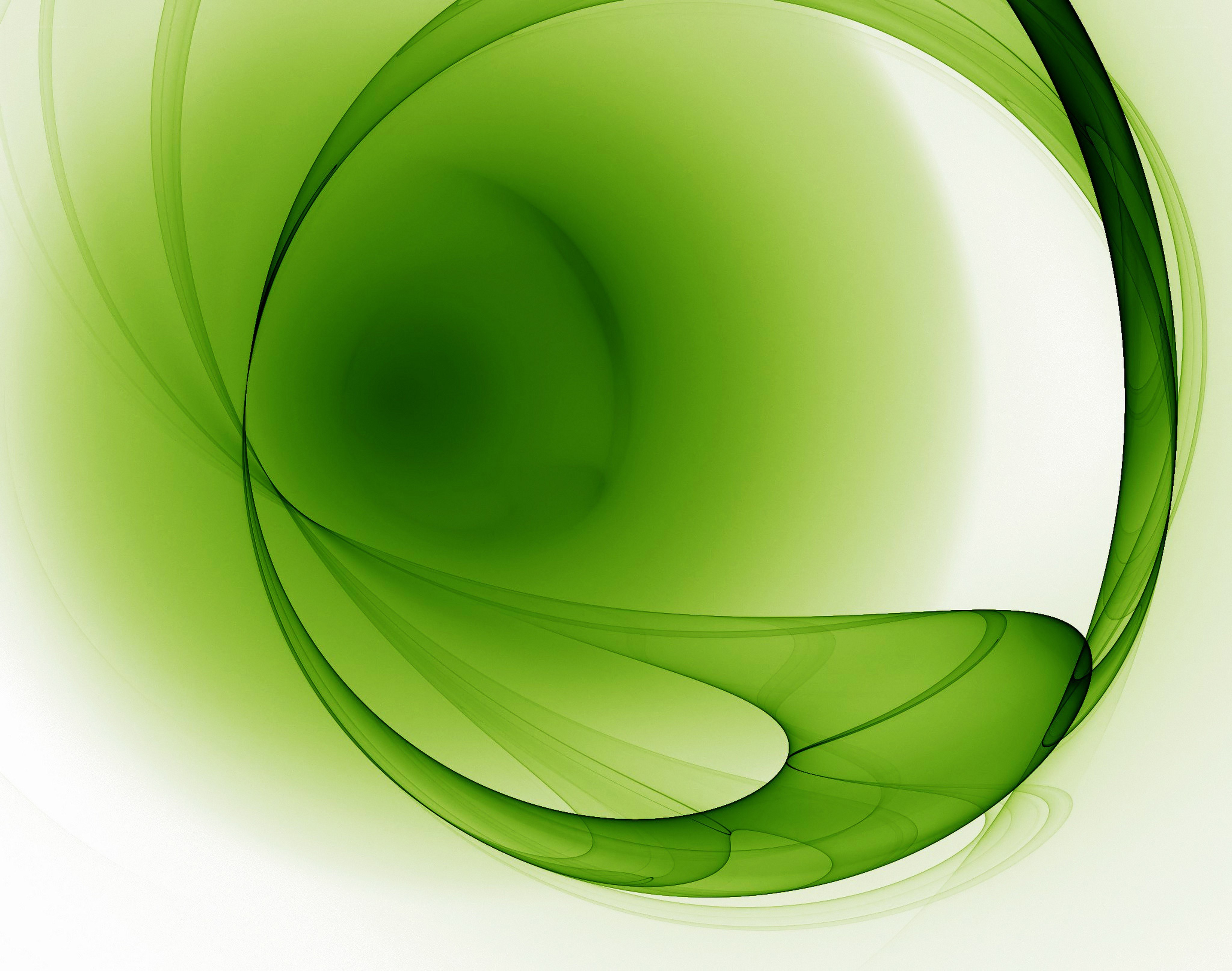 green abstract swirl design