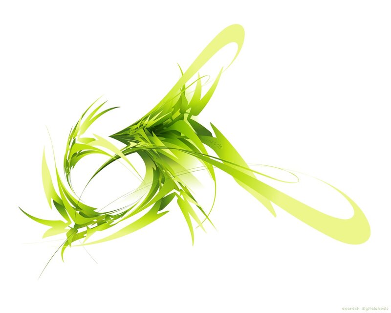 green abstract swirl design