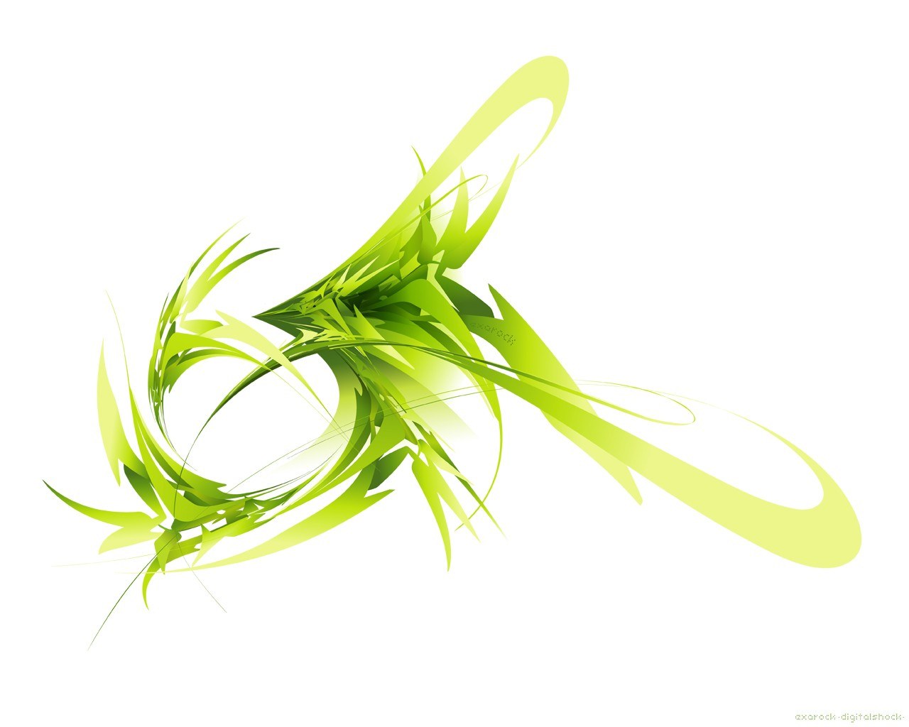 green abstract swirl design