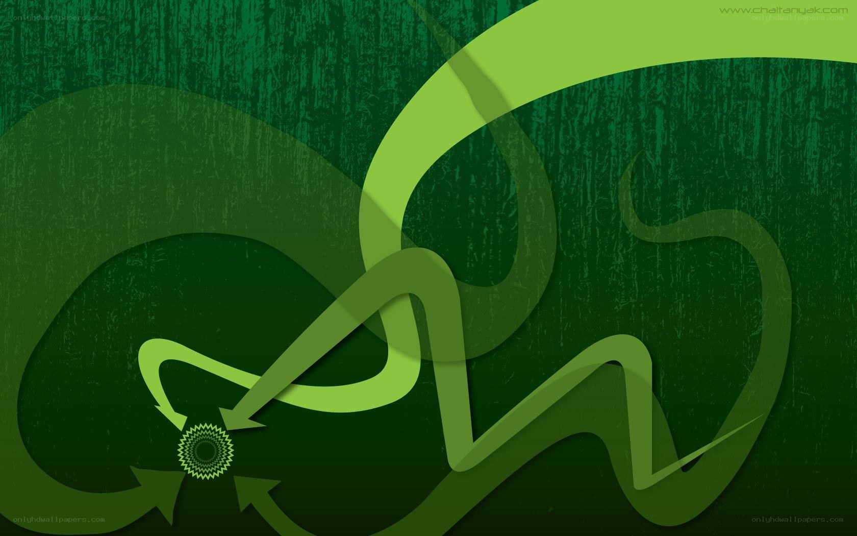 green abstract swirl design