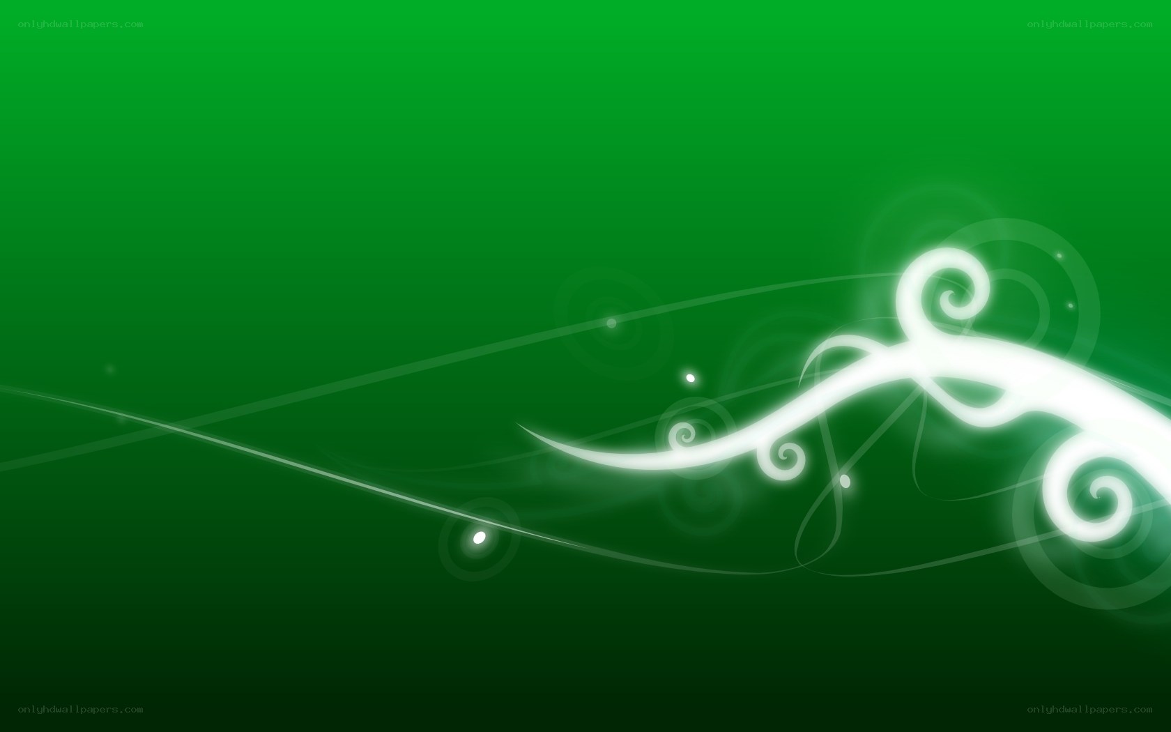 green abstract swirl design