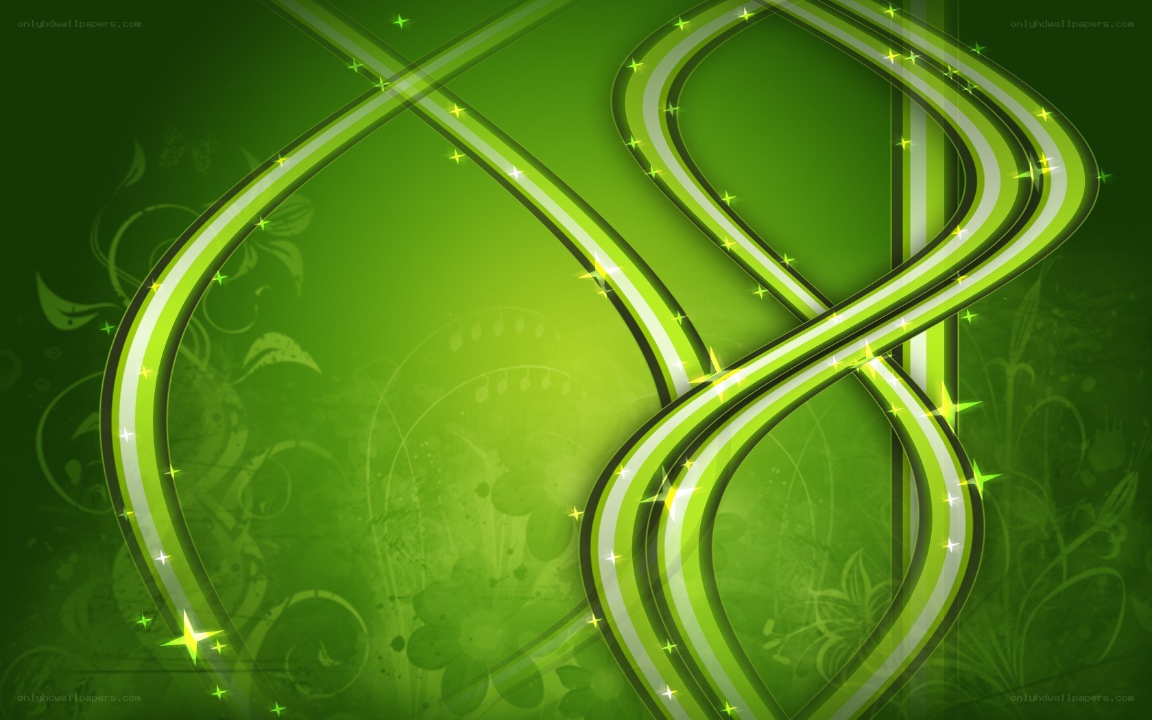 green abstract swirl design