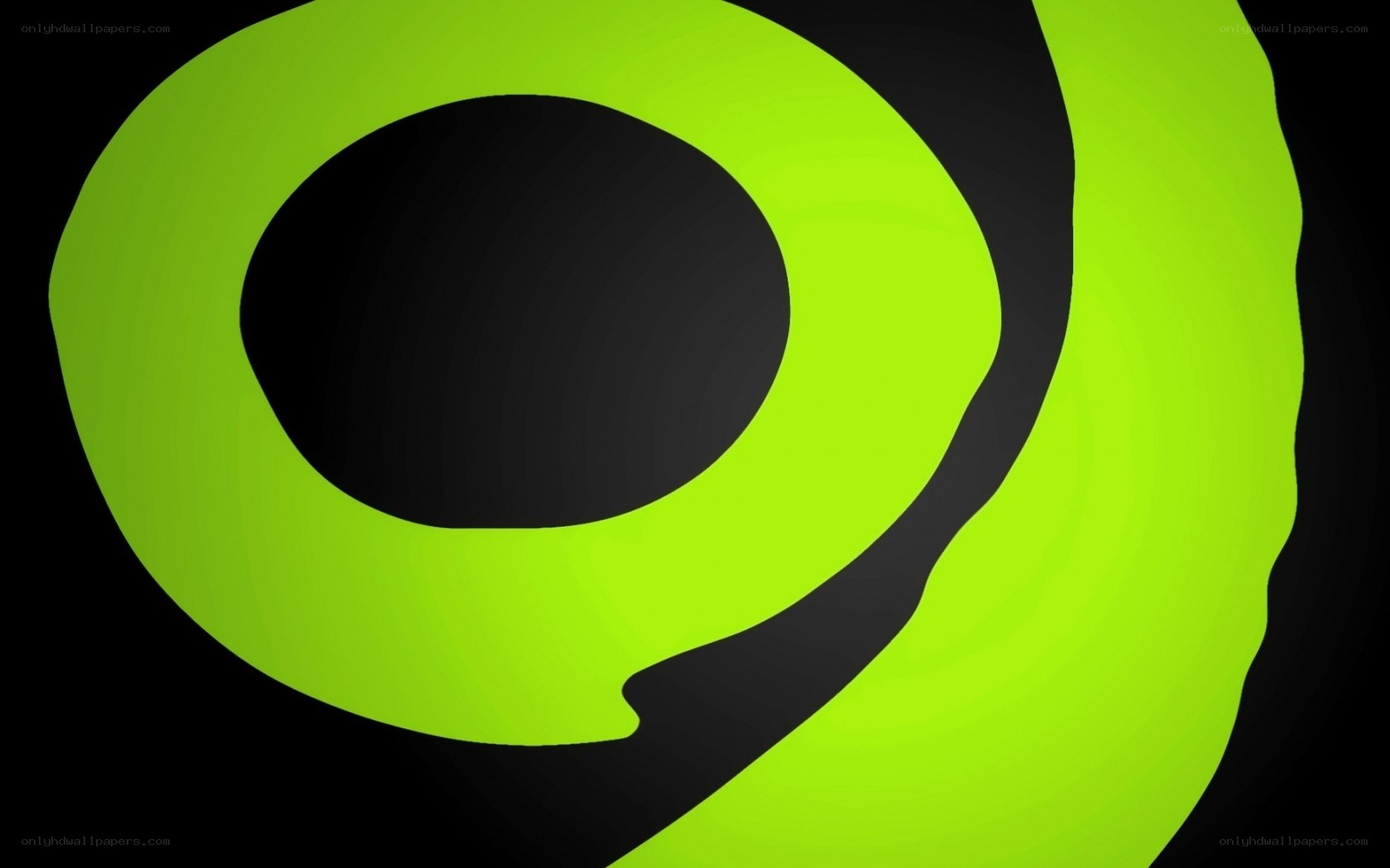 green abstract swirl design