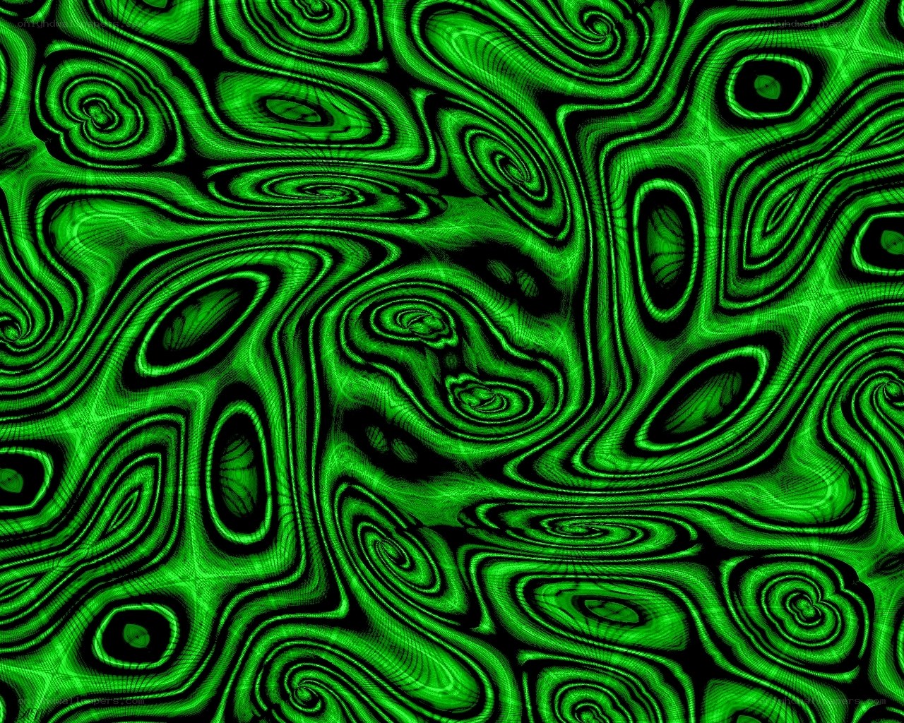 green abstract swirl pattern