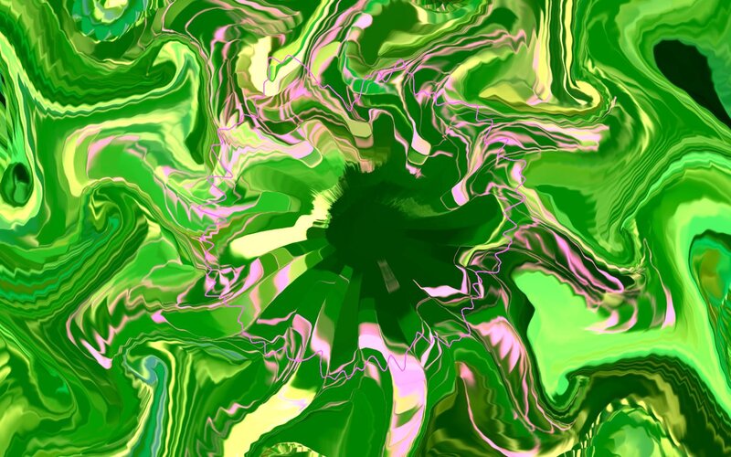 green abstract swirl pattern