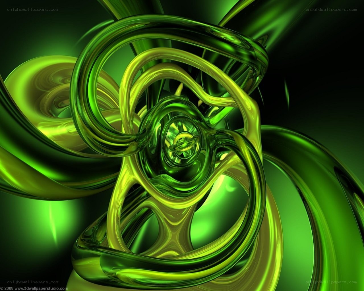 Green abstract swirls