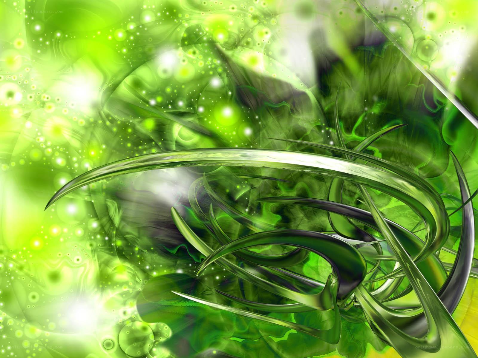 Green abstract swirls