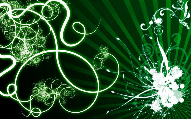 green abstract swirls