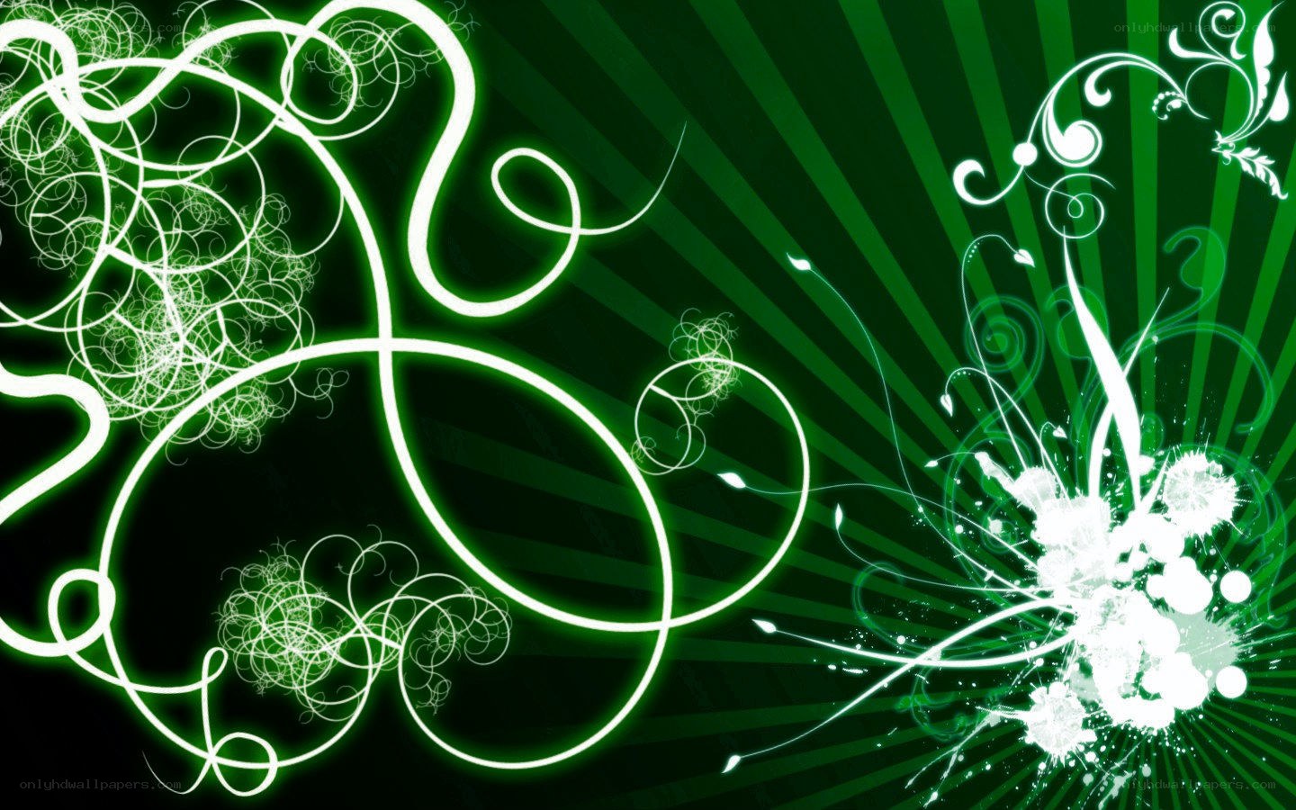 green abstract swirls