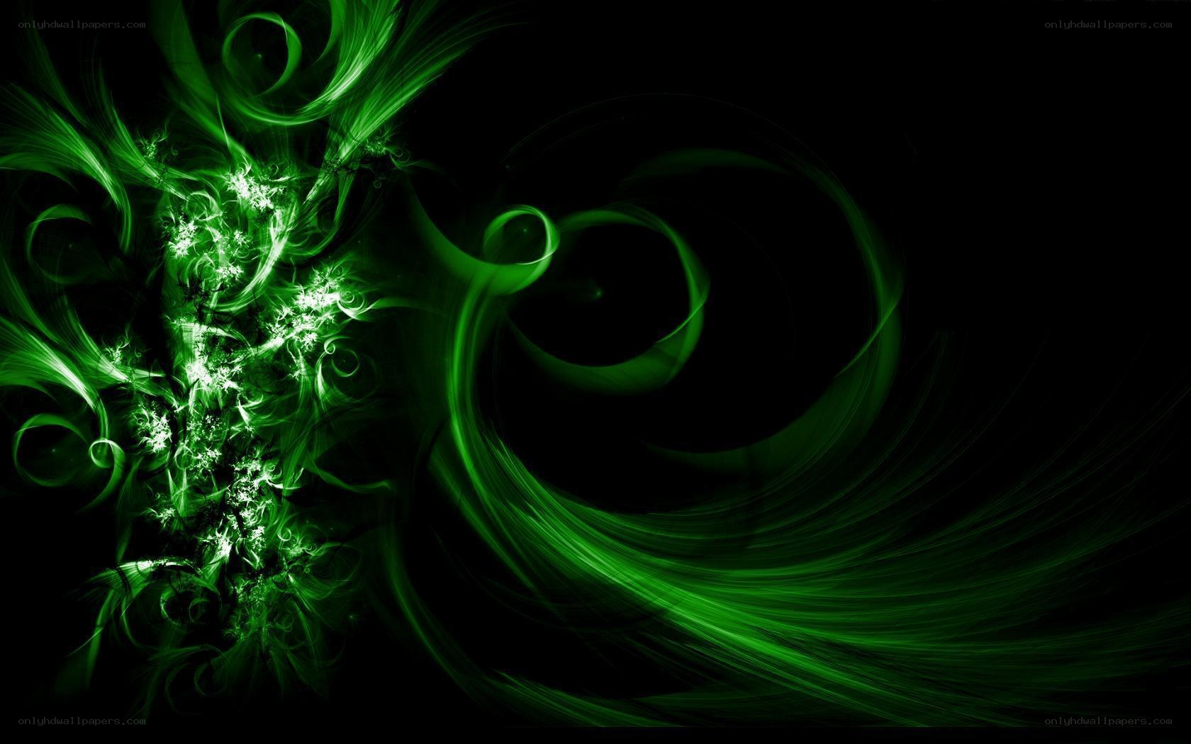 Green abstract swirls