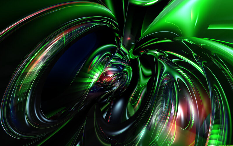 Green Abstract Swirls — Dynamic, Digital Art