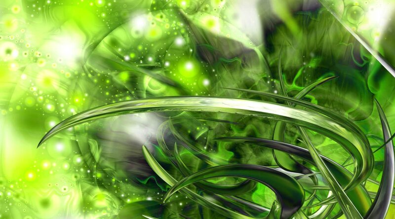 Green Abstract Swirls — Energetic