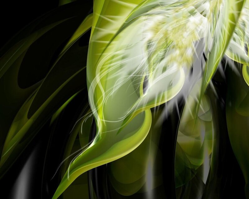 Green Abstract Swirls — Light Streaks