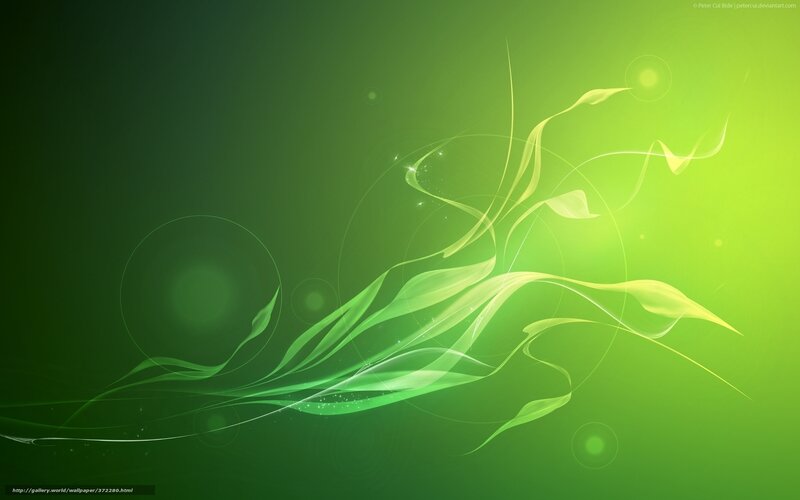 Green Abstract Swirls — Serene, Digital Art, Light