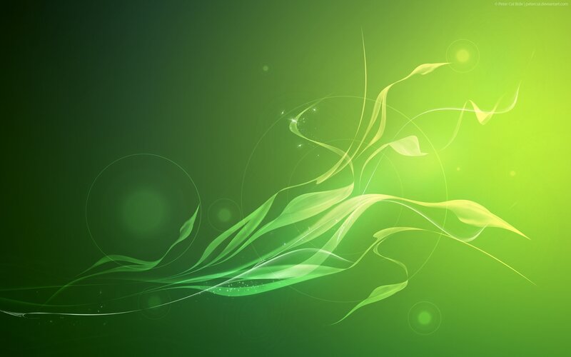 Green Abstract Swirls — Serene, Digital Art