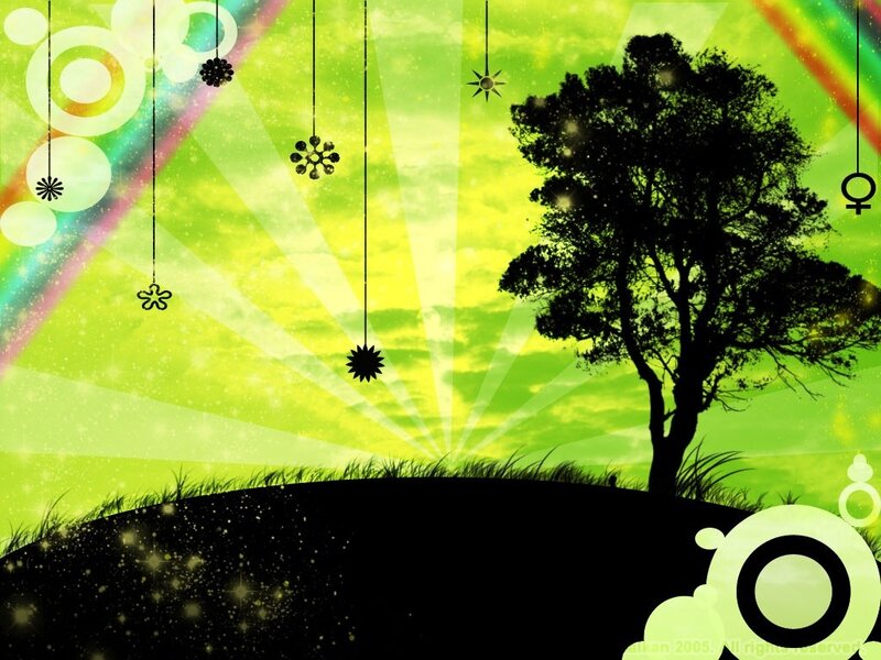 green abstract tree background