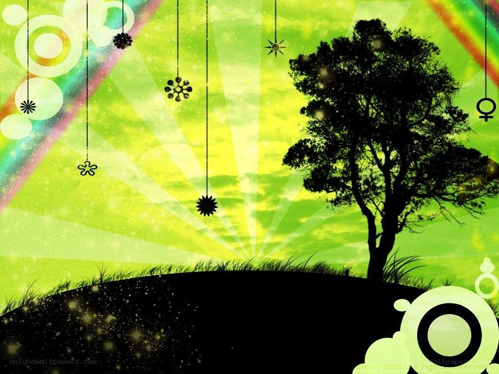 green abstract tree background