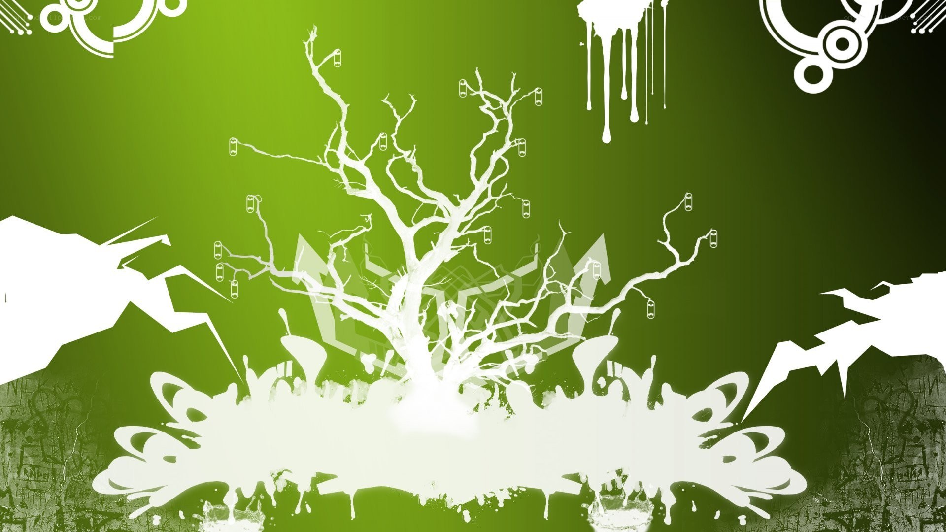 green abstract tree design