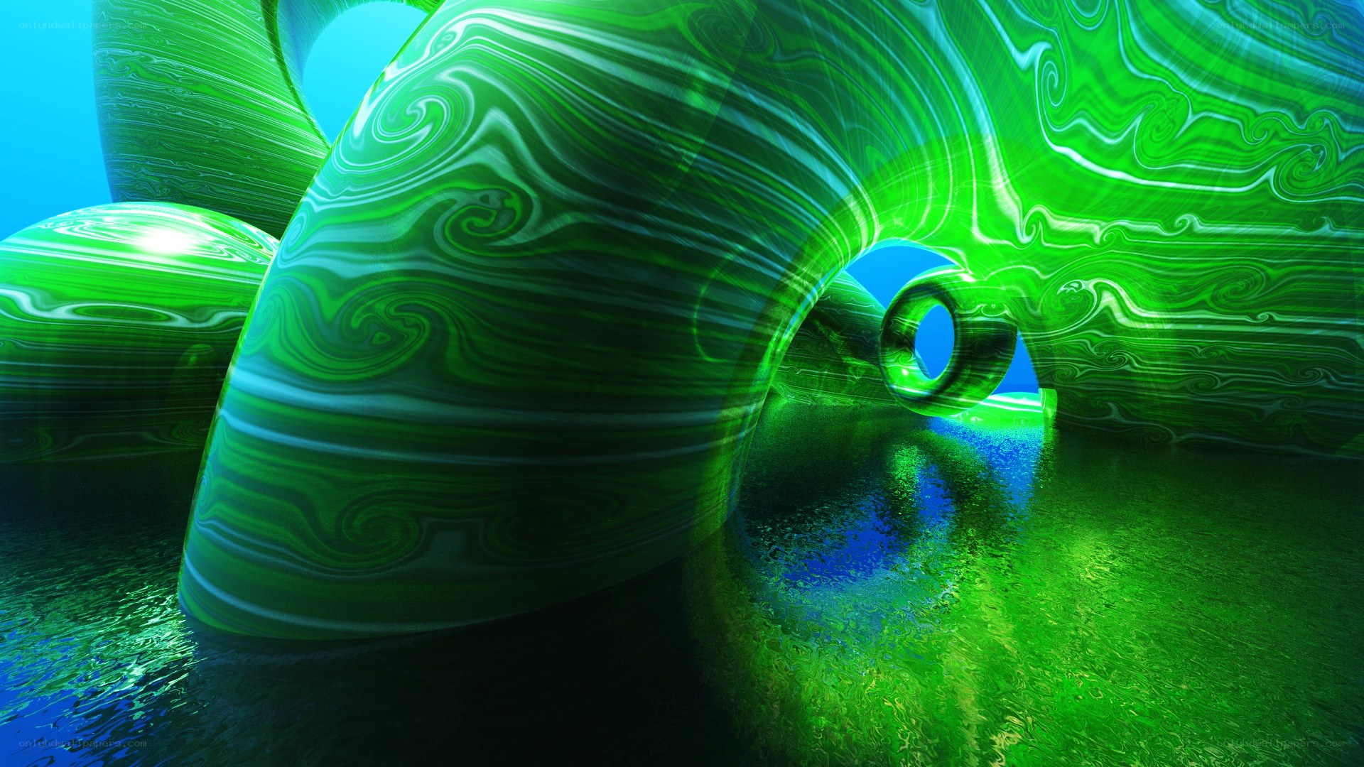 green abstract tunnel
