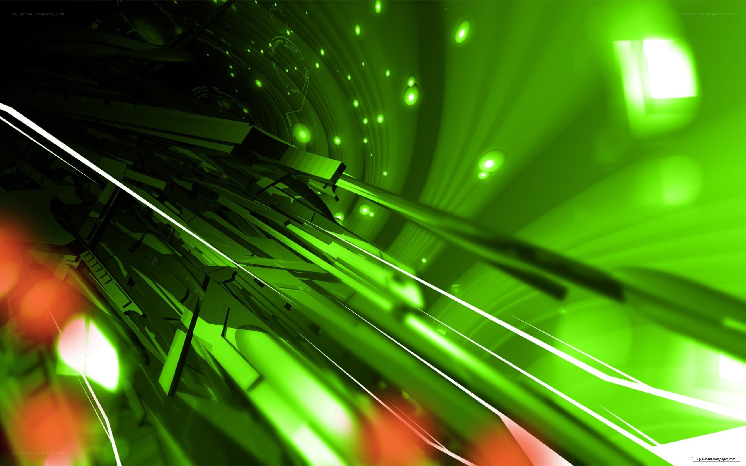 Green abstract tunnel