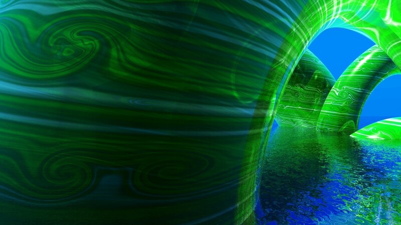 Green abstract tunnel structure