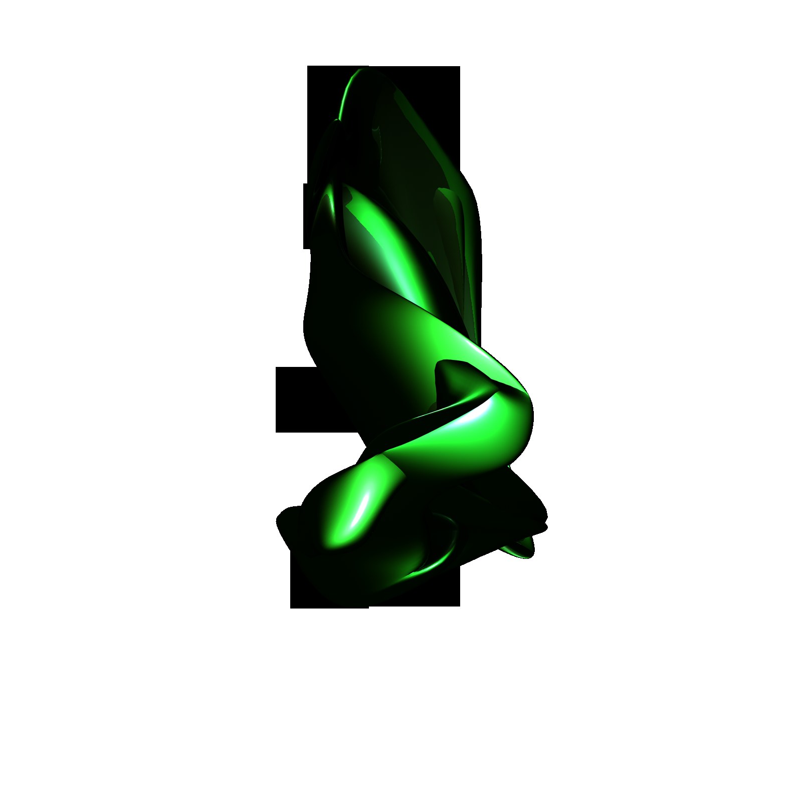 green abstract twisted shape