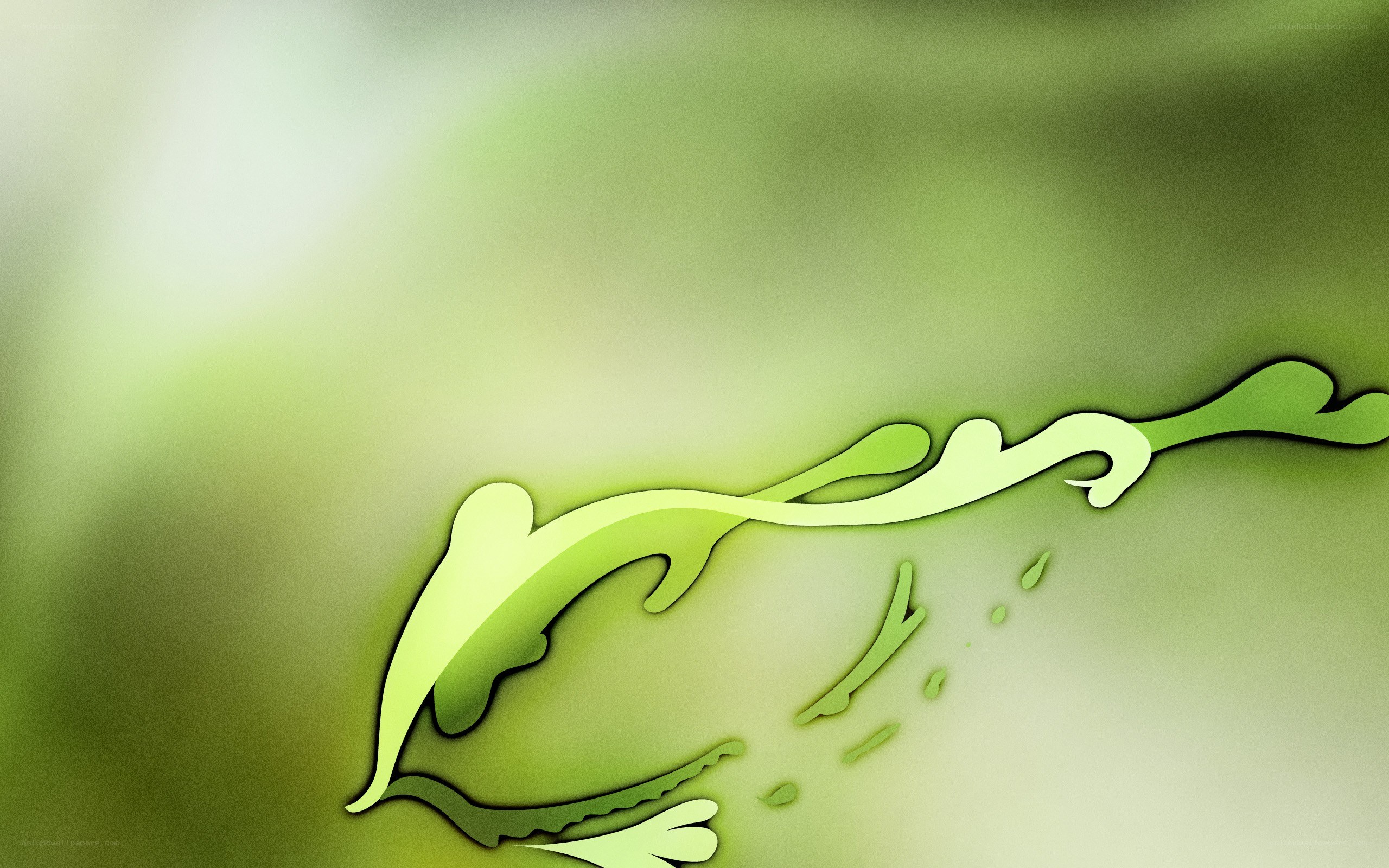 green abstract wave design