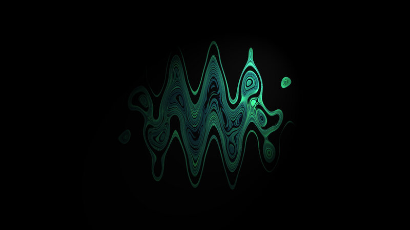 Green Abstract Wave Pattern — Mysterious
