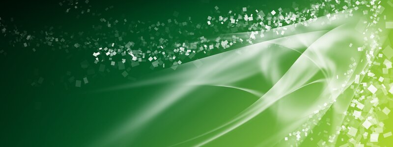 green abstract wave with particles