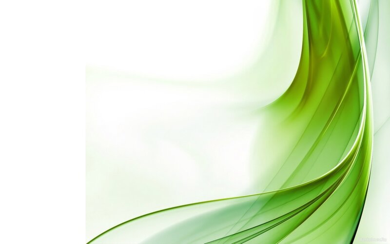 Green Abstract Waves — Calm, White Background