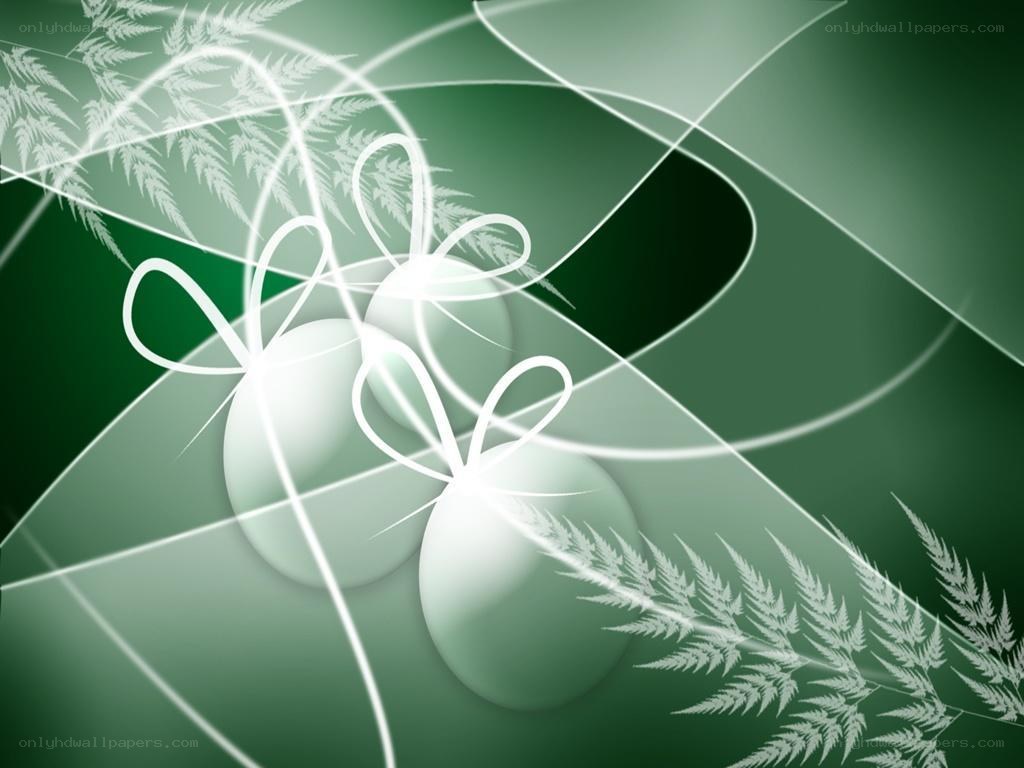 green abstract with white eggs