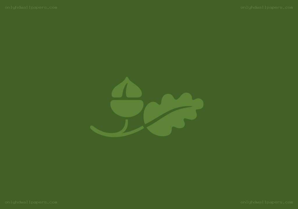 green acorn and leaf icon
