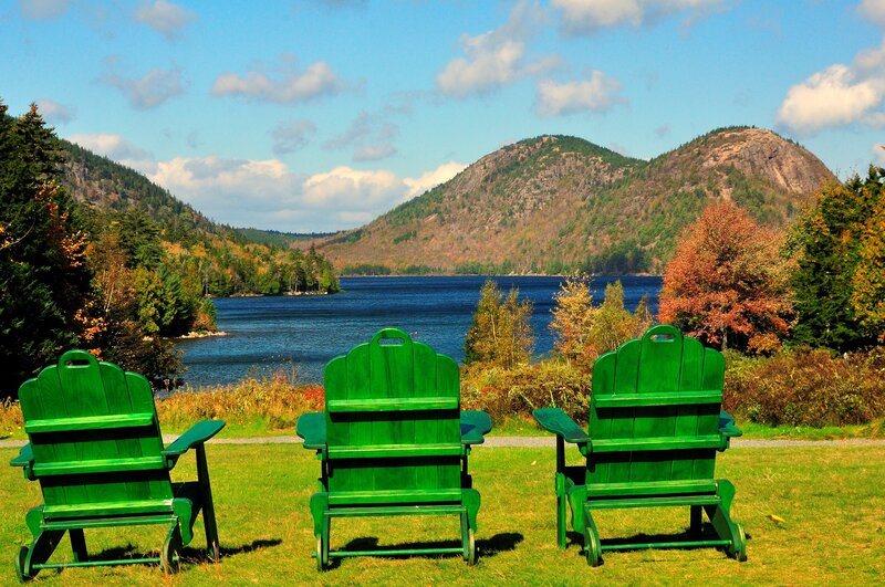 Green Adirondack Chairs — Serene