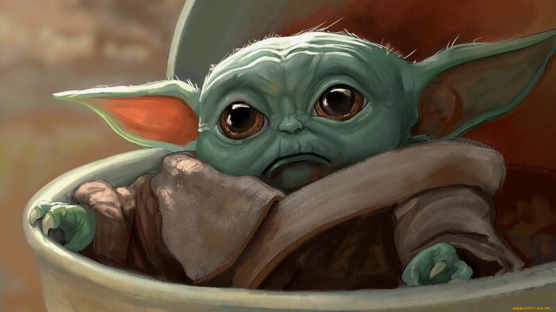 Green Alien Baby — Calm, Digital Art