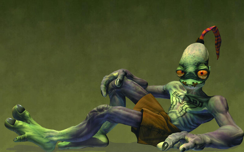 green alien character art