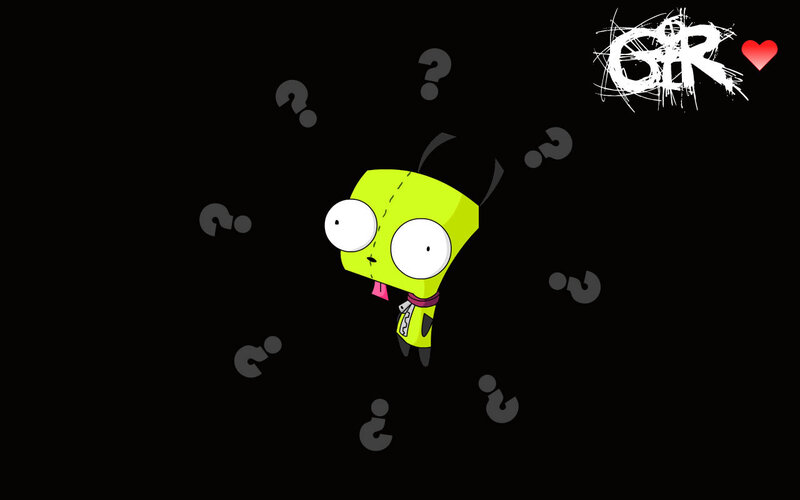 Green Alien Character — Black
