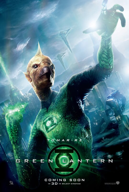 Green Alien Character — Dramatic, Digital Art, Cityscape