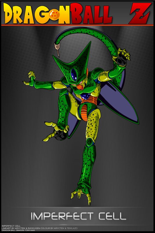 Green Alien Character — Dramatic, Digital Art, Dragon Ball Z Logo