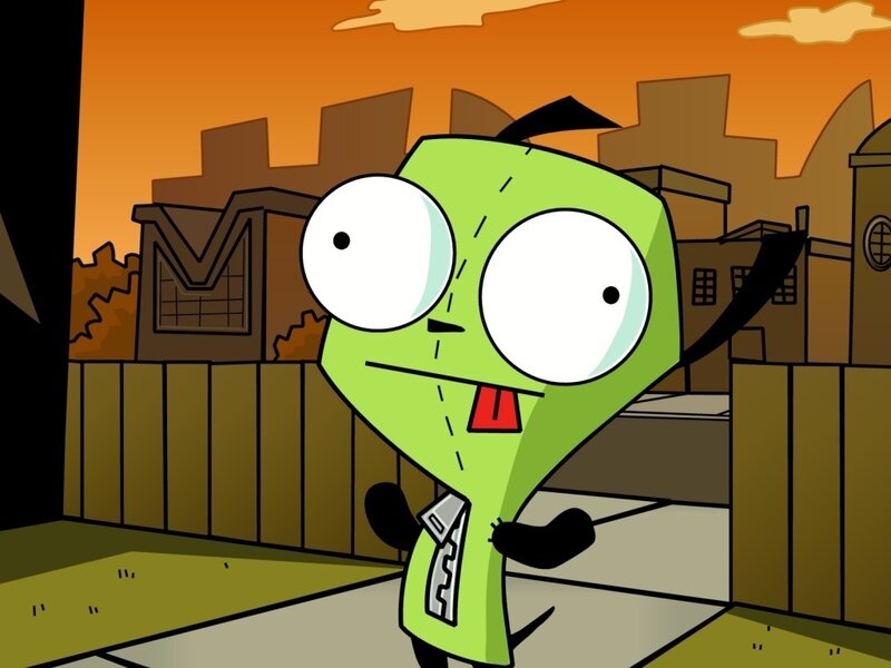 Green Alien Character — Dramatic, Sunset