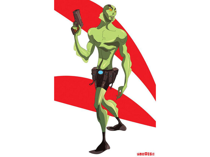 Green Alien Character — Dramatic