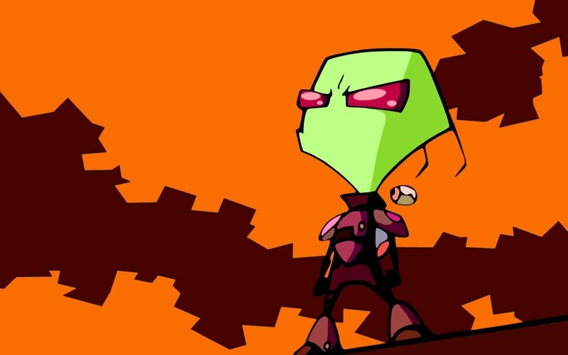 Green Alien Character — Orange