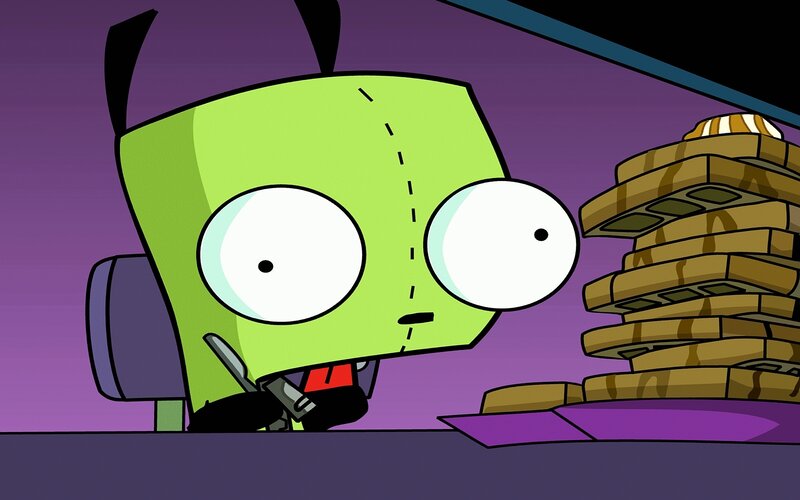 Green Alien Character — Purple, Suspicious