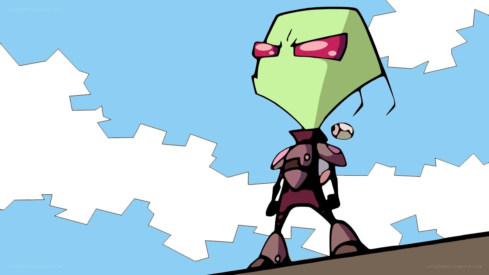 green alien character standing