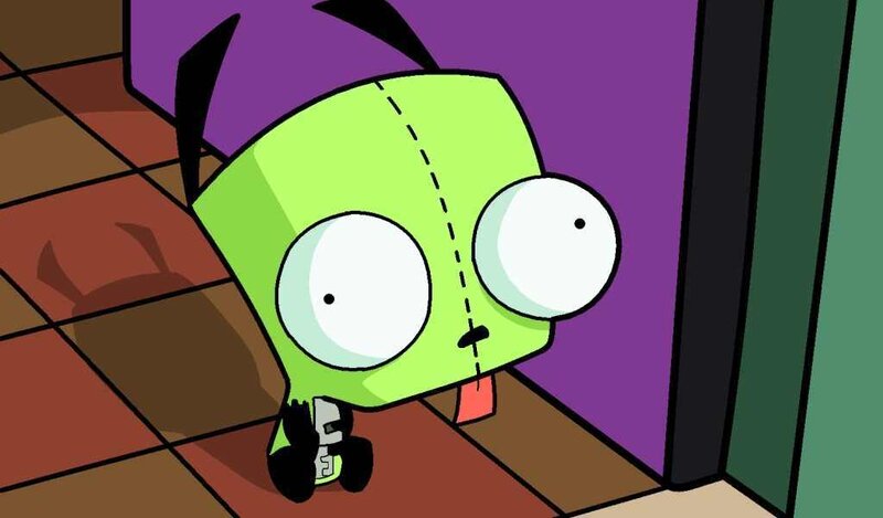 Green Alien Character — Surprised, Anime